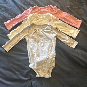 Adorable Pink, Cream, and Gray Baby Bodysuits